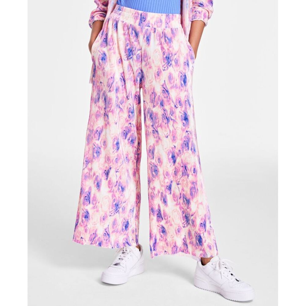 Bar III Women's Printed Crinkled Pants